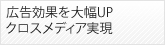 広告効果を大幅UP、クロスメディア実現