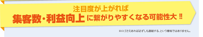 注目度が上がれば集客数・利益向上に繋がりやすくなる可能性大!!